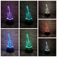 Lade das Bild in den Galerie-Viewer, GItarre 3D LED Tischlampe - Nachtlicht - Mit Farbwechsel kaufen