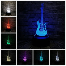 Lade das Bild in den Galerie-Viewer, GItarre 3D LED Tischlampe - Nachtlicht - Mit Farbwechsel kaufen
