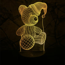 Lade das Bild in den Galerie-Viewer, Teddybär mit Herz u. a. 3D LED Lampe - Farbwechsel mit 7 Farben kaufen