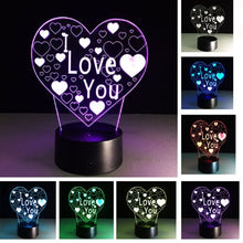 Lade das Bild in den Galerie-Viewer, I Love You Lampe mit romantischen Farbwechsel und 3D Effekt kaufen
