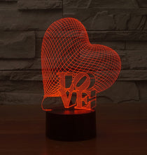 Lade das Bild in den Galerie-Viewer, LOVE 3D LED Lampe - Romantische Lampe mit Farbwechsel Effekt kaufen
