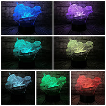 Lade das Bild in den Galerie-Viewer, Motorrad Lampe mit 3D Effekt und Multi Color Licht kaufen