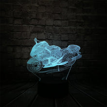 Lade das Bild in den Galerie-Viewer, Motorrad Lampe mit 3D Effekt und Multi Color Licht kaufen