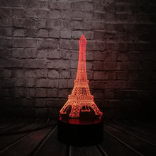 Lade das Bild in den Galerie-Viewer, Eiffel Turm Lampe mit 3D Effekt und wundervollen Farbwechsel kaufen