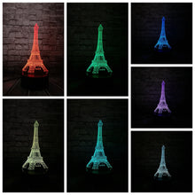 Lade das Bild in den Galerie-Viewer, Eiffel Turm Lampe mit 3D Effekt und wundervollen Farbwechsel kaufen