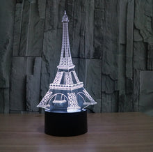 Lade das Bild in den Galerie-Viewer, Eiffel Turm Lampe mit 3D Effekt und wundervollen Farbwechsel kaufen