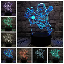 Lade das Bild in den Galerie-Viewer, Iron Man Lampe - bis zu 7 Farben - mit magischen 3D LED Effekt kaufen