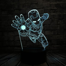 Lade das Bild in den Galerie-Viewer, Iron Man Lampe - bis zu 7 Farben - mit magischen 3D LED Effekt kaufen
