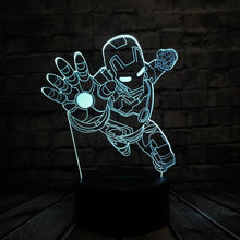 Lade das Bild in den Galerie-Viewer, Iron Man Lampe - bis zu 7 Farben - mit magischen 3D LED Effekt kaufen