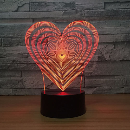 Ich liebe Dich Lampe in Herzform - Geschenk - 3D Effekt - Farbwechsel kaufen