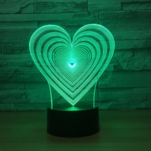Lade das Bild in den Galerie-Viewer, Ich liebe Dich Lampe in Herzform - Geschenk - 3D Effekt - Farbwechsel kaufen