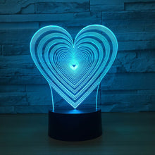 Lade das Bild in den Galerie-Viewer, Ich liebe Dich Lampe in Herzform - Geschenk - 3D Effekt - Farbwechsel kaufen