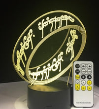 Lade das Bild in den Galerie-Viewer, Herr der Ringe Lampe - mit 3D Effekt und Farbwechsel kaufen