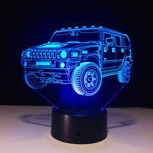 Lade das Bild in den Galerie-Viewer, SUV Hummer Lampe mit 3D Effekt und Farbwechsel kaufen