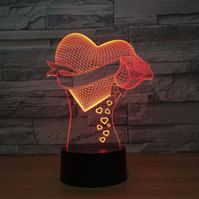 Lade das Bild in den Galerie-Viewer, Romantische Lampe mit Herz Motiv - Mit Farbwechsel und 3D Effekt kaufen