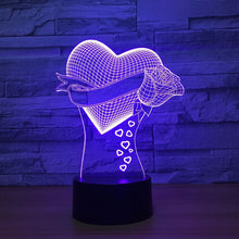 Lade das Bild in den Galerie-Viewer, Romantische Lampe mit Herz Motiv - Mit Farbwechsel und 3D Effekt kaufen