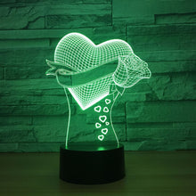 Lade das Bild in den Galerie-Viewer, Romantische Lampe mit Herz Motiv - Mit Farbwechsel und 3D Effekt kaufen