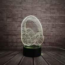 Lade das Bild in den Galerie-Viewer, 3D LED Lampe im Kopfhörer Design kaufen