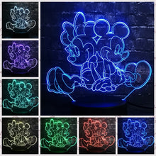 Lade das Bild in den Galerie-Viewer, Minnie Maus / Mickey Maus 3D Lampe mit Farbwechsel Effekt kaufen