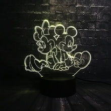 Lade das Bild in den Galerie-Viewer, Minnie Maus / Mickey Maus 3D Lampe mit Farbwechsel Effekt kaufen