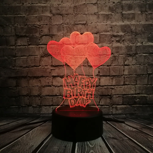 Romantische 3D LED Lampe - Love mit Herz Motiv - Tischlampe - Magischer Farbwechsel kaufen