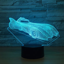Lade das Bild in den Galerie-Viewer, 3D LED Lampe mit Batman Batmobile Motiv - Farbwechsel und Touch kaufen