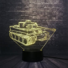 Lade das Bild in den Galerie-Viewer, 3D LED Lampe mit Panzer Motiv - Bis zu 7 Farben im Farbwechsel kaufen