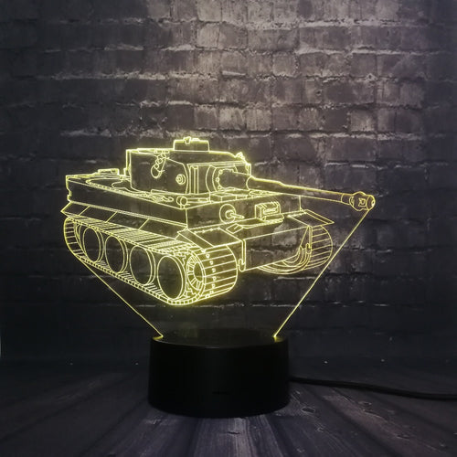 3D LED Lampe mit Panzer Motiv - Bis zu 7 Farben im Farbwechsel kaufen