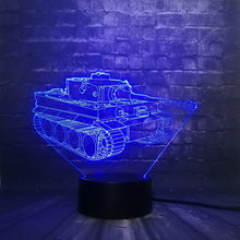 Lade das Bild in den Galerie-Viewer, 3D LED Lampe mit Panzer Motiv - Bis zu 7 Farben im Farbwechsel kaufen