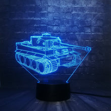 Lade das Bild in den Galerie-Viewer, 3D LED Lampe mit Panzer Motiv - Bis zu 7 Farben im Farbwechsel kaufen