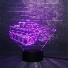 Lade das Bild in den Galerie-Viewer, 3D LED Lampe mit Panzer Motiv - Bis zu 7 Farben im Farbwechsel kaufen