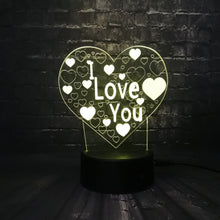 Lade das Bild in den Galerie-Viewer, I Love You Lampe mit romantischen Farbwechsel und 3D Effekt kaufen