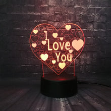 Lade das Bild in den Galerie-Viewer, I Love You Lampe mit romantischen Farbwechsel und 3D Effekt kaufen