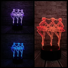 Lade das Bild in den Galerie-Viewer, Lumilights 3D LED Lampe - 3 Tänzerinnen - Magischer Farbwechsel Effekt kaufen