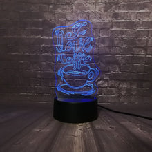 Lade das Bild in den Galerie-Viewer, 3D LED Lampe - I love Coffee - Für Kaffee Liebhaber - Mit Farbwechsel kaufen