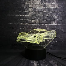 Lade das Bild in den Galerie-Viewer, 3D LED Lampe im Auto Design - Verschiedene Marken - Magischer Farbwechsel kaufen