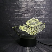 Lade das Bild in den Galerie-Viewer, Panzer 3D Lampe mit Farbwechsel bis zu 7 Farben kaufen