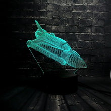 Lade das Bild in den Galerie-Viewer, Spaceshuttle Lampe mit 3D Effekt - Farbwechsel bis zu 7 Farben kaufen