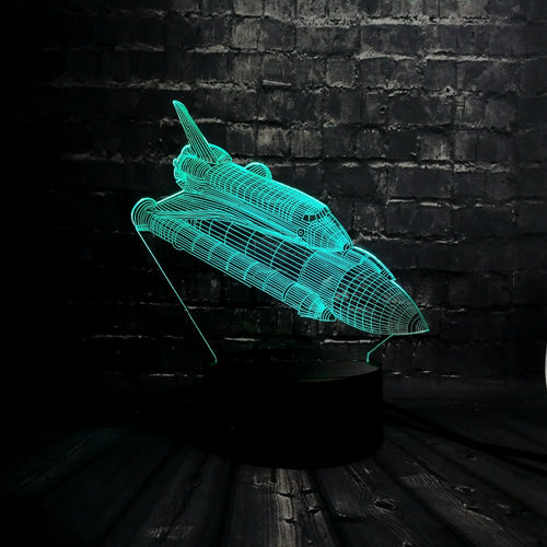 Spaceshuttle Lampe mit 3D Effekt - Farbwechsel bis zu 7 Farben kaufen