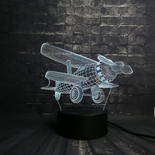 Lade das Bild in den Galerie-Viewer, 3D LED Lampe - Propeller Flugzeug Motiv - Nachtlampe - Tischlampe - Geschenk kaufen