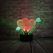 Lade das Bild in den Galerie-Viewer, Lampe mit 3D Effekt und romantischen Herz / Liebe Motiv kaufen