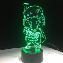 Lade das Bild in den Galerie-Viewer, Cartoon Darth Vader Lampe - Tischlicht - Nachtlampe - 3D Effekt - Farbwechsel kaufen