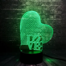 Lade das Bild in den Galerie-Viewer, LOVE 3D LED Lampe - Romantische Lampe mit Farbwechsel Effekt kaufen