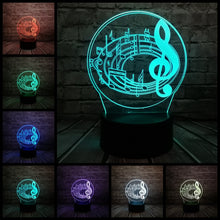 Lade das Bild in den Galerie-Viewer, 3D LED Lampe im Musik Noten Design - bis zu 7 Farben Farbwechsel kaufen