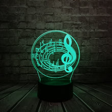 Lade das Bild in den Galerie-Viewer, 3D LED Lampe im Musik Noten Design - bis zu 7 Farben Farbwechsel kaufen
