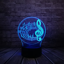 Lade das Bild in den Galerie-Viewer, 3D LED Lampe im Musik Noten Design - bis zu 7 Farben Farbwechsel kaufen