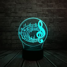 Lade das Bild in den Galerie-Viewer, 3D LED Lampe im Musik Noten Design - bis zu 7 Farben Farbwechsel kaufen