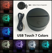 Lade das Bild in den Galerie-Viewer, 3D LED Lampe im Musik Noten Design - bis zu 7 Farben Farbwechsel kaufen