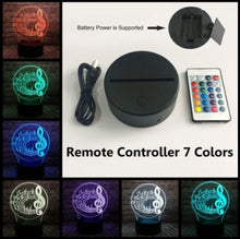 Lade das Bild in den Galerie-Viewer, 3D LED Lampe im Musik Noten Design - bis zu 7 Farben Farbwechsel kaufen