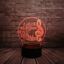 Lade das Bild in den Galerie-Viewer, 3D LED Lampe im Musik Noten Design - bis zu 7 Farben Farbwechsel kaufen